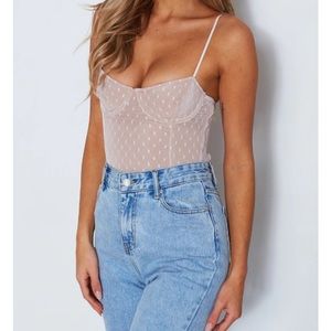 White Fox Corset Bodysuit